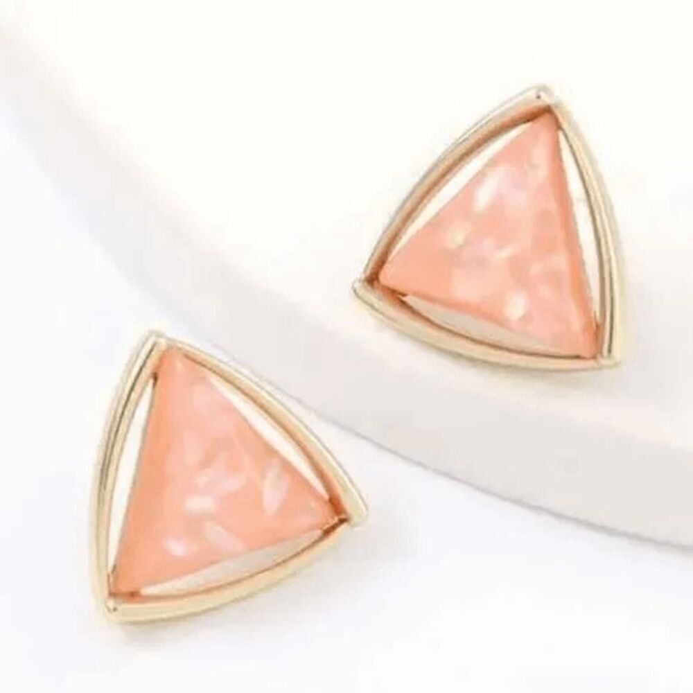 Ladies Triangular Stud Earrings - Picture 2 of 2